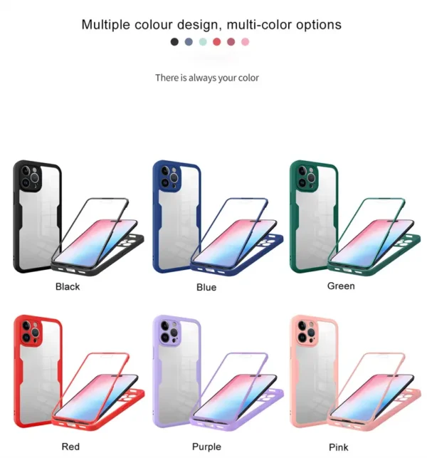 Case 360 de protección total para celular, ideal para caídas y rayones.