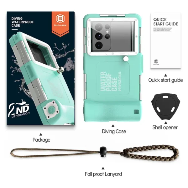 Protector submarino impermeable para celulares de 5 a 6.9 pulgadas.