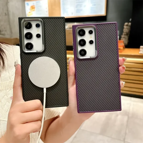 Case premium de fibra de carbono para celular.
